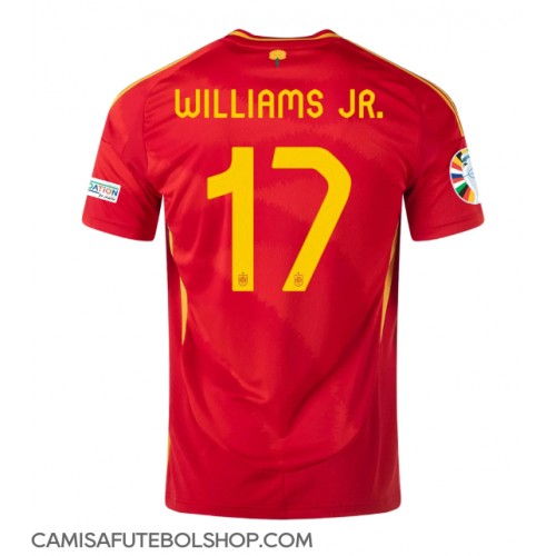 Camisa de time de futebol Espanha Nico Williams #17 Replicas 1º Equipamento Europeu 2024 Manga Curta